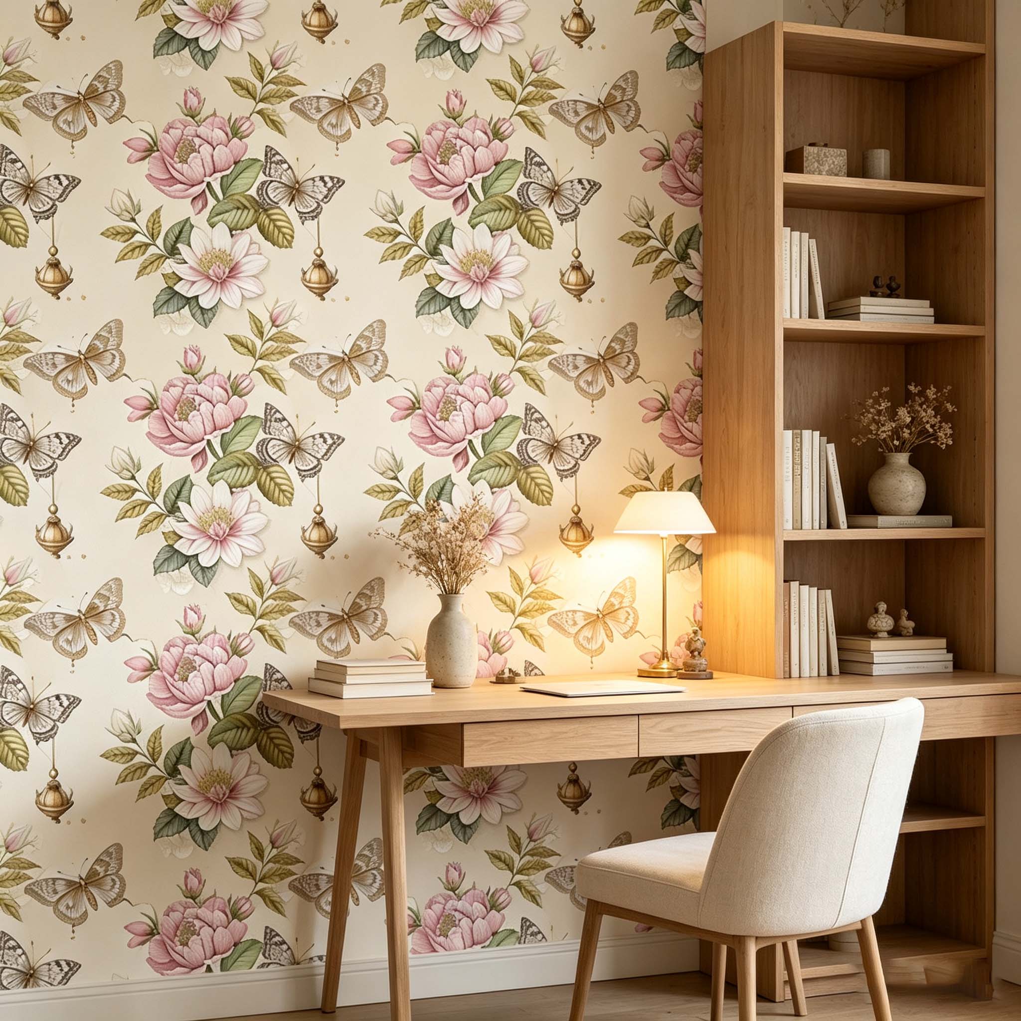 Luxury Lifestyle Background - Light Luxury Retro Wallpaper Self-Adhesive Floral
